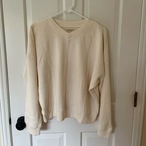 Madewell Waffle Knit Boxy Sweatshirt Tee - 100% cotton